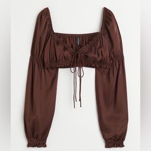 H&M Silky Brown crop-top